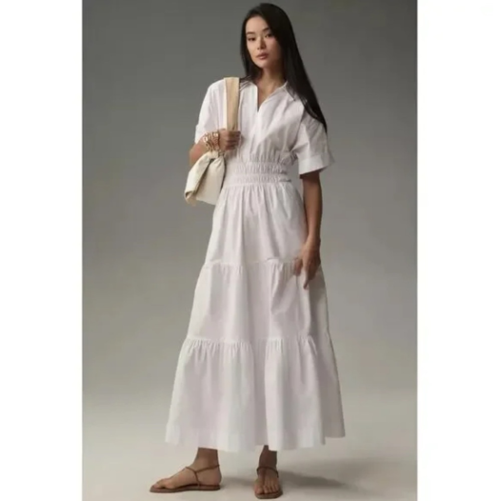 Anthropologie Somerset Maxi Shirt Dress Edition White L